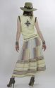 Vtg 70s Boho pastel Ombre Prairie Maxi dress Skirt