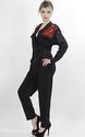 Vtg 80s bat wing boho suede studded applique maxi 