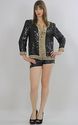 Vtg 80s Deco sequin beaded draped party dress jack