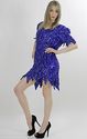Vintage 70s Silk Deco Sequin beaded Cocktail Party