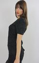 Vtg 80s draped boho black silk sequin beaded party