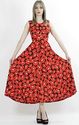 Vintage 60s 70s Hippie Boho Party maxi dress Abstr