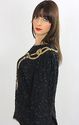 Vintage 80s silk sequin beaded party dress top tun