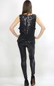 Vtg 80s silk black sequin beaded party dress tunic
