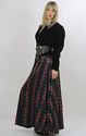 Vintage 70s boho hippie party maxi dress skirt pat