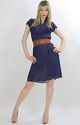 Vintage 70s Sheer Navy blue Ruffled Secretary Boho
