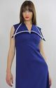 Vintage 70s Boho Hippie Nautical Sailor Navy halte