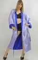 Vtg 80s Asian embroidered kimono robe REVERSIBLE g