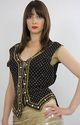 Vtg 80s gold metallic sequin beaded party dress ve