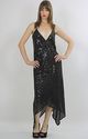 Vtg 90s sequin beaded flapper cocktail  party maxi