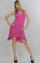Vtg 80s hot pink sequin beaded flapper Art Deco Ha