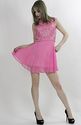 Vintage 60s SHEER sequin beaded deco party mini dr