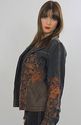 Vintage 80s Boho Gypsy denim jacket top tapestry e