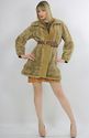 Vtg  Lilli Ann mod suede leather faux fur jacket b
