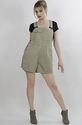 VTG 90s Grunge khaki twill coveralls romper shorts