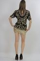 Vtg 80s Deco sequin beaded draped flapper party dr