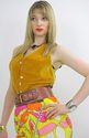 Vintage 70s Boho Prairie Hippie Draped Gold Velvet