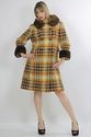 Vintage 60s 70s Shearling fur trimmed Bold open we
