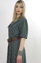 Vintage 90s Grunge mini dark green floral romper p