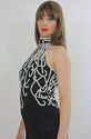 Vintage 80s silk sequin beaded art deco geometric 