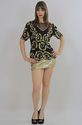 Vtg 80s Deco sequin beaded draped flapper party dr
