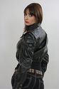 Vtg 80s Black leather short cropped Punk Moto Bike