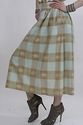 Vintage 70s Boho Hippie Aqua large Plaid Prairie M