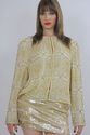 Vtg 80s sequin beaded Deco cocktail party dress ja