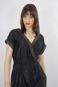 Vintage 70s Gold metallic Deep V Plunging Party Co