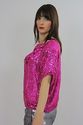 Vtg 80s Pink sequin beaded deco draped party cockt