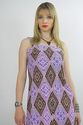 Vintage 70s purple Bold Abstract Geometric Hippie 