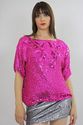 Vtg 80s Pink sequin beaded deco draped party cockt