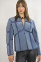 Vtg 70s Blue Suede Crochet Cutout Hippie Boho Jack