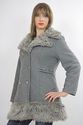 Vtg 70s Boho Wool Canada  coat jacket faux fur tri