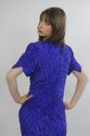 Vintage 80s Silk sequin beaded Metallic Draped Dec
