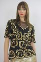 Vtg 80s Deco sequin beaded draped flapper party dr