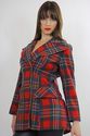 Vintage 70s boho red tartan plaid wool jacket blaz