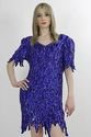 Vintage 70s Silk Deco Sequin beaded Cocktail Party