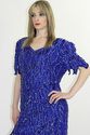 Vintage 70s Silk Deco Sequin beaded Cocktail Party