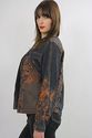 Vintage 80s Boho Gypsy denim jacket top tapestry e