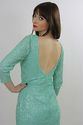 Vtg 90s Blue Sequin beaded Bandage Bodycon Openbac