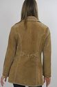 Vtg 70s Boho Brown Suede Leather Fitted Jacket Bla