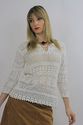 Vtg 70s 80s lace Crochet Gypsy Boho Keyhole Tunic 