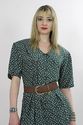 Vintage 90s Grunge mini dark green floral romper p