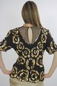 Vtg 80s Deco sequin beaded draped flapper party dr