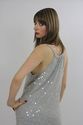 Vintage 90s sequin beaded draped stretch knit part