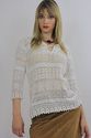 Vtg 70s 80s lace Crochet Gypsy Boho Keyhole Tunic 