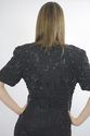 Vtg 80s deco sequin beaded tassel fringe flapper c