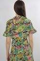 Vtg 80s 90s Floral Abstract Hippie Boho Festival L
