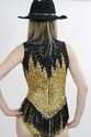Sequin beaded deco body suit skater dance costume 